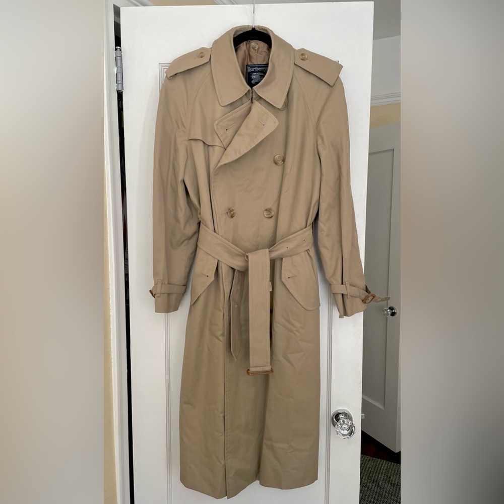 Burberry Prorsum Men’s 40L Tan Trench Coat with wool insulated liner